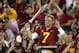 LOS ANGELES, CA - OCTOBER 20: Quarterback Matt Barkley #7 of the USC Trojans holds the sword and conducts the band after the game against the Colorado Buffaloes at the Los Angeles Memorial Coliseum on October 20,2012 in Los Angeles, California. USC won 50-6. (Photo by Stephen Dunn/Getty Images)