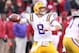 Nov 23, 2012; Fayetteville, AR, USA; LSU Tigers quarterback Zach Mettenberger (8) looks to pass against the Arkansas Razorbacks at Donald W. Reynolds Razorback Stadium. LSU defeated Arkansas 20-13. Mandatory Credit: Nelson Chenault-US PRESSWIRE