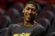 HOUSTON, TX - OCTOBER 12: Anthony Davis of the New Orleans Hornets is seen prior to the start of the game with the Houston Rockets at the Toyota Center on October 12, 2012 in Houston, Texas. NOTE TO USER: User expressly acknowledges and agrees that, by downloading and or using this photograph, User is consenting to the terms and conditions of the Getty Images License Agreement. (Photo by Scott Halleran/Getty Images)