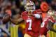 SAN FRANCISCO, CA - NOVEMBER 19: Colin Kaepernick #7 of the San Francisco 49ers rolls out to pass against the Chicago Bears during the third quarter at Candlestick Park on November 19, 2012 in San Francisco, California. The 49ers won the game 32-7. (Photo by Thearon W. Henderson/Getty Images)