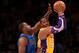 LOS ANGELES, CA - OCTOBER 30: Dwight Howard #12 of the Los Angeles Lakers controls the ball against Elton Brand #42s of the Dallas Mavericks at Staples Center on October 30, 2012 in Los Angeles, California. The Mavericks won 99-91. NOTE TO USER: User expressly acknowledges and agrees that, by downloading and or using this photograph, User is consenting to the terms and conditions of the Getty Images License Agreement. (Photo by Stephen Dunn/Getty Images)