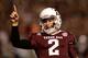 COLLEGE STATION, TX - NOVEMBER 24: Texas A&M Aggies quarterback Johnny Manziel #2 celebrates a first quarter touchdown during their game against the Missouri Tigers at Kyle Field on November 24, 2012 in College Station, Texas. (Photo by Scott Halleran/Getty Images)