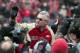 Jim Tressel received thuderous applause and was hoisted on the shoulders of the 2002 BCS National Championship Team