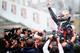 SAO PAULO, BRAZIL - NOVEMBER 25: Sebastian Vettel of Germany and Red Bull Racing celebrates in parc ferme as he finishes in sixth position and clinches the drivers world championship during the Brazilian Formula One Grand Prix at the Autodromo Jose Carlos Pace on November 25, 2012 in Sao Paulo, Brazil. (Photo by Clive Mason/Getty Images)