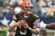 ARLINGTON, TX - NOVEMBER 18: Brandon Weeden #3 of the Cleveland Browns throws against the Dallas Cowboys at Cowboys Stadium on November 18, 2012 in Arlington, Texas. (Photo by Ronald Martinez/Getty Images)