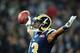 LONDON, ENGLAND - OCTOBER 28: Chris Givens #13 of the St. Louis Rams celebrates scoring the opening touchdown during the NFL International Series match between the New England Patriots and the St.Louis Rams at Wembley Stadium on October 28, 2012 in London, England. (Photo by Jamie McDonald/Getty Images)