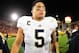 November 24, 2012; Los Angeles, CA, USA; Notre Dame Fighting Irish linebacker Manti Te'o (5) after the 22-13 victory against the Southern California Trojans during the second half at the Los Angeles Memorial Coliseum. Mandatory Credit: Gary A. Vasquez-US PRESSWIRE