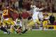 LOS ANGELES, CA - NOVEMBER 24: Kicker Kyle Brindza #27 of the Notre Dame Fighting Irish kicks a field goal at the end of the first half against the USC Trojans at Los Angeles Memorial Coliseum on November 24, 2012 in Los Angeles, California. Notre Dame defeated USC 22-13. (Photo by Jeff Gross/Getty Images)