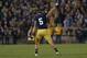SOUTH BEND, IN - NOVEMBER 17: Manti T'eo #5 of the Notre Dame Fighting Irish waves to the crowd as he leaves the home field for the last time during a game against the Wake Forest Demon Deacons at Notre Dame Stadium on November 17, 2012 in South Bend, Indiana. Notre Dame defeated Wake Forest 38-0. (Photo by Jonathan Daniel/Getty Images)