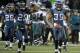 Dec 1, 2011; Seattle, WA, USA; Seattle Seahawks cornerback Brandon Browner (39) celebrates with teammate Richard Sherman (25) after Browner intercepted a pass against the Philadelphia Eagles at CenturyLink Field. The Seahawks defeated the Eagles 31-14. Mandatory Credit: Kirby Lee/Image of Sport-US PRESSWIRE