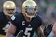 SOUTH BEND, IN - NOVEMBER 17: Manti T'eo #5 of the Notre Dame Fighting Irish moves against the Wake Forest Demon Deacons at Notre Dame Stadium on November 17, 2012 in South Bend, Indiana. Notre Dame defeated Wake Forest 38-0. (Photo by Jonathan Daniel/Getty Images)