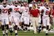 COLUMBIA, MO - OCTOBER 13: Head coach Nick Saban leads players onto the field prior to the start of the game against the Missouri Tigers at Faurot Field/Memorial Stadium on October 13, 2012 in Columbia, Missouri. (Photo by Jamie Squire/Getty Images)
