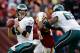 WASHINGTON, DC - NOVEMBER 18: Quarterback Nick Foles #9 of the Philadelphia Eagles drops back to pass against the Washington Redskins at FedEx Field on November 18, 2012 in Washington, DC. (Photo by Rob Carr/Getty Images)