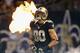 NEW ORLEANS, LA - NOVEMBER 11: Jimmy Graham #80 of the New Orleans Saints yells as he is introduced before playing the Atlanta Falcons at The Mercedes-Benz Superdome on November 11, 2012 in New Orleans, Louisiana. (Photo by Chris Graythen/Getty Images)