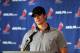 NEW YORK, NY - SEPTEMBER 13: Sidney Crosby of the Pittsburgh Penguins meets with the media following the NHLPA meeting at Marriott Marquis Times Square on September 13, 2012 in New York City. (Photo by Bruce Bennett/Getty Images)