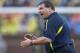 ANN ARBOR, MI - OCTOBER 13: Head coach Brady Hoke of the Michigan Wolverines cheers on his team after a first quarter field goal at Michigan Stadium on October 13, 2012 in Ann Arbor, Michigan. (Photo by Gregory Shamus/Getty Images)
