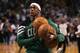 BOSTON, MA - JUNE 07: Rajon Rondo #9 of the Boston Celtics warms up against the Miami Heat in Game Six of the Eastern Conference Finals in the 2012 NBA Playoffs on June 7, 2012 at TD Garden in Boston, Massachusetts. NOTE TO USER: User expressly acknowledges and agrees that, by downloading and or using this photograph, User is consenting to the terms and conditions of the Getty Images License Agreement. (Photo by Jim Rogash/Getty Images)