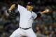 NEW YORK, NY - OCTOBER 13: Andy Pettitte #46 of the New York Yankees throws a pitch against the Detroit Tigers during Game One of the American League Championship Series at Yankee Stadium on October 13, 2012 in the Bronx borough of New York City, New York. (Photo by Al Bello/Getty Images)