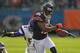 CHICAGO, IL - NOVEMBER 25: Brandon Marshall #15 of the Chicago Bears runs after a catch as Erin Henderson #50 of the Minnesota Vikings pursues at Soldier Field on November 25, 2012 in Chicago, Illinois. The Bears defeated the Vikings 28-10. (Photo by Jonathan Daniel/Getty Images)