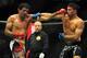 May 19, 2012; San Jose, CA, USA; Gilbert Melendez (left) fights Josh Thomson (right) during the lightweight bout of the Strikeforce World Grand Prix at HP Pavilion. Mandatory Credit: Kyle Terada-US PRESSWIRE