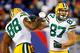 EAST RUTHERFORD, NJ - NOVEMBER 25: Wide receiver Jordy Nelson #87 of the Green Bay Packers celebrates with tight end Jermichael Finley #88 after scoring a touchdown in the first quarter against the New York Giants at MetLife Stadium on November 25, 2012 in East Rutherford, New Jersey. (Photo by Rich Schultz/Getty Images)