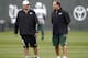 CORTLAND, NY - JULY 27: Head coach Rex Ryan of the New York Jets talks with general manager Mike Tannenbaum at Jets Training Camp at SUNY Cortland on July 27, 2012 in Cortland, New York. (Photo by Jeff Zelevansky/Getty Images)