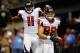 NEW ORLEANS, LA - NOVEMBER 11: Tony Gonzalez #88 celebrates after scoring a touchdown with Julio Jones #11 of the Atlanta Falcons against the New Orleans Saints at The Mercedes-Benz Superdome on November 11, 2012 in New Orleans, Louisiana. (Photo by Chris Graythen/Getty Images)