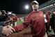 NORMAN, OK - NOVEMBER 24: Head Coach Bob Stoops of the Oklahoma Sooners shakes hands after the game against the Oklahoma State Cowboys November 24, 2012 at Gaylord Family-Oklahoma Memorial Stadium in Norman, Oklahoma. Oklahoma defeated Oklahoma State 51-48 in overtime. (Photo by Brett Deering/Getty Images)