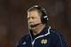 LOS ANGELES, CA - NOVEMBER 24: Notre Dame Fighting Irish head coach Brian Kelly looks on during the game against the USC Trojans at Los Angeles Memorial Coliseum on November 24, 2012 in Los Angeles, California. (Photo by Jeff Gross/Getty Images)