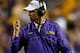 BATON ROUGE, LA - NOVEMBER 10: Head coach Les Miles of the LSU Tigers reacts to a play against the Mississippi State Bulldogs at Tiger Stadium on November 10, 2012 in Baton Rouge, Louisiana. (Photo by Chris Graythen/Getty Images)
