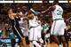 BOSTON, MA - NOVEMBER 28: Kevin Garnett #5, Jason Terry #4, and Rajon Rondo #9 of the Boston Celtics get into a fight with Kris Humphries #43 of the Brooklyn Nets during the game after Garnett was fouled on a play on November 28, 2012 at TD Garden in Boston, Massachusetts. Rajon Rondo and Kris Humphries would each be ejected from the game immediately following the fight. NOTE TO USER: User expressly acknowledges and agrees that, by downloading and or using this photograph, User is consenting to the terms and conditions of the Getty Images License Agreement. (Photo by Jared Wickerham/Getty Images)