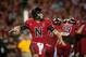 LINCOLN, NE - SEPTEMBER 29: Quarterback Taylor Martinez #3 of the Nebraska Cornhuskers throws against the Wisconsin Badgers defense during their game at Memorial Stadium on September 29, 2012 in Lincoln, Nebraska. Nebraska won 30-27. (Photo by Eric Francis/Getty Images)