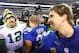EAST RUTHERFORD, NJ - NOVEMBER 25: Quarterback Eli Manning #10 of the New York Giants shakes hands with quarterback Aaron Rodgers #12 of the Green Bay Packers after defeating the New York Giants defeating the Green Bay Packers by a score of 38-10 at MetLife Stadium on November 25, 2012 in East Rutherford, New Jersey. (Photo by Al Bello/Getty Images)
