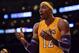 LOS ANGELES, CA - NOVEMBER 13: Dwight Howard #12 of the Los Angeles Lakers reacts to his foul during an 84-82 loss to the San Antonio Spurs at Staples Center on November 13, 2012 in Los Angeles, California. NOTE TO USER: User expressly acknowledges and agrees that, by downloading and or using this photograph, User is consenting to the terms and conditions of the Getty Images License Agreement. (Photo by Harry How/Getty Images)