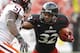 LANDOVER, MD - SEPTEMBER 29: Running back George Winn #32 of the Cincinnati Bearcats runs the ball at linebacker Bruce Taylor #51 of the Virginia Tech Hokies during the first quarter of their NCAA football game at FedExField on September 29, 2012 in Landover, Maryland. (Photo by Jonathan Ernst/Getty Images)