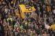Nov 17, 2012; Waco, TX, USA; Baylor Bears fans wave the school flag during the game against the Kansas State Wildcats at Floyd Casey Stadium. The Bears beat the Wildcats 52-24. Mandatory Credit: Tim Heitman-US PRESSWIRE
