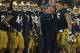 SOUTH BEND, IN - NOVEMBER 17: Head coach Brian Kelly of the Notre Dame Fighting Irish talks with Manti T'eo #5 during a game against the Wake Forest Demon Deacons at Notre Dame Stadium on November 17, 2012 in South Bend, Indiana. Notre Dame defeated Wake Forest 38-0. (Photo by Jonathan Daniel/Getty Images)