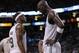 June 1, 2012; Boston, MA, USA; Boston Celtics point guard Rajon Rondo (9) talks with forward/center Kevin Garnett (5) during the third quarter against the Miami Heat in game three of the Eastern Conference finals of the 2012 NBA playoffs at TD Garden. Mandatory Credit: Greg M. Cooper-US PRESSWIRE