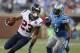 DETROIT, MI - NOVEMBER 22: Arian Foster #23 of the Houston Texans runs for a first down as Stephen Tulloch #55 of the Detroit Lions gives chase during the game at Ford Field on November 22, 2012 in Detroit, Michigan. The Texans defeated the Lions 34-31. (Photo by Leon Halip/Getty Images)