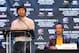 Sept 19, 2012; New York, NY, USA; Manny Pacquaio speaks during the press conference announcing his fourth fight against Juan Manuel Marquez at The Edison Ballroom. Mandatory Credit: Ed Mulholland-US PRESSWIRE