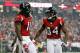 ATLANTA, GA - JANUARY 01: Julio Jones #11 and Roddy White #84 of the Atlanta Falcons against the Tampa Bay Buccaneers at Georgia Dome on January 1, 2012 in Atlanta, Georgia. (Photo by Kevin C. Cox/Getty Images)