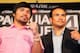 BEVERLY HILLS, CA - SEPTEMBER 17: (L-R) Manny Pacquiao and Juan Manuel Marquez stand onstage to face the media cameras during the Manny Pacquiao v Juan Manuel Marquez - Press Conference at Beverly Hills Hotel on September 17, 2012 in Beverly Hills, California. (Photo by Victor Decolongon/Getty Images)