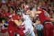 LINCOLN, NE - SEPTEMBER 29: Running back Rex Burkhead #22 of the Nebraska Cornhuskers runs through the Wisconsin Badgers at Memorial Stadium on September 29, 2012 in Lincoln, Nebraska. Nebraska won 30-27. (Photo by Eric Francis/Getty Images)