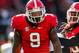 November 24, 2012; Athens, GA, USA; Georgia Bulldogs linebacker Alec Ogletree (9) celebrates a tackle for a loss in the second half against the Georgia Tech Yellow Jackets at Sanford Stadium. Georgia won 42-10. Mandatory Credit: Daniel Shirey-US PRESSWIRE