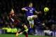 LIVERPOOL, ENGLAND - JANUARY 31: Leighton Baines of Everton competes with Samir Nasri of Manchester City during the Barclays Premier League match between Everton and Manchester City at Goodison Park on January 31, 2012 in Liverpool, England. (Photo by Alex Livesey/Getty Images)