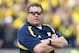 ANN ARBOR, MI - OCTOBER 20: Head coach Brady Hoke of the Michigan Wolverines watches the action during the game against the Michigan State Spartans at Michigan Stadium on October 20, 2012 in Ann Arbor, Michigan. The Wolverines defeated the Spartans 12-10. (Photo by Leon Halip/Getty Images)