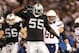 OAKLAND, CA - SEPTEMBER 10: Rolando McClain #55 of the Oakland Raiders reacts after he tackled Curtis Brinkley #36 of the San Diego Chargers during their season opener at Oakland-Alameda County Coliseum on September 10, 2012 in Oakland, California. (Photo by Ezra Shaw/Getty Images)