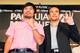 BEVERLY HILLS, CA - SEPTEMBER 17: (L-R) Manny Pacquiao and Juan Manuel Marquez stand onstage to face the media cameras during the Manny Pacquiao v Juan Manuel Marquez - Press Conference at Beverly Hills Hotel on September 17, 2012 in Beverly Hills, California. (Photo by Victor Decolongon/Getty Images)