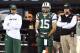 EAST RUTHERFORD, NJ - NOVEMBER 22: Tim Tebow #15 stands next to head coach Rex Ryan of the New York Jets late in the fourth quarter against the New England Patriots on November 22, 2012 at MetLife Stadium in East Rutherford, New Jersey.The New England Patriots defeated the New York Jets 49-19. (Photo by Elsa/Getty Images)