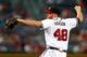 ATLANTA, GA - SEPTEMBER 27: Tommy Hanson #48 of the Atlanta Braves pitches to the Miami Marlins Turner Field on September 27, 2012 in Atlanta, Georgia. (Photo by Kevin C. Cox/Getty Images)